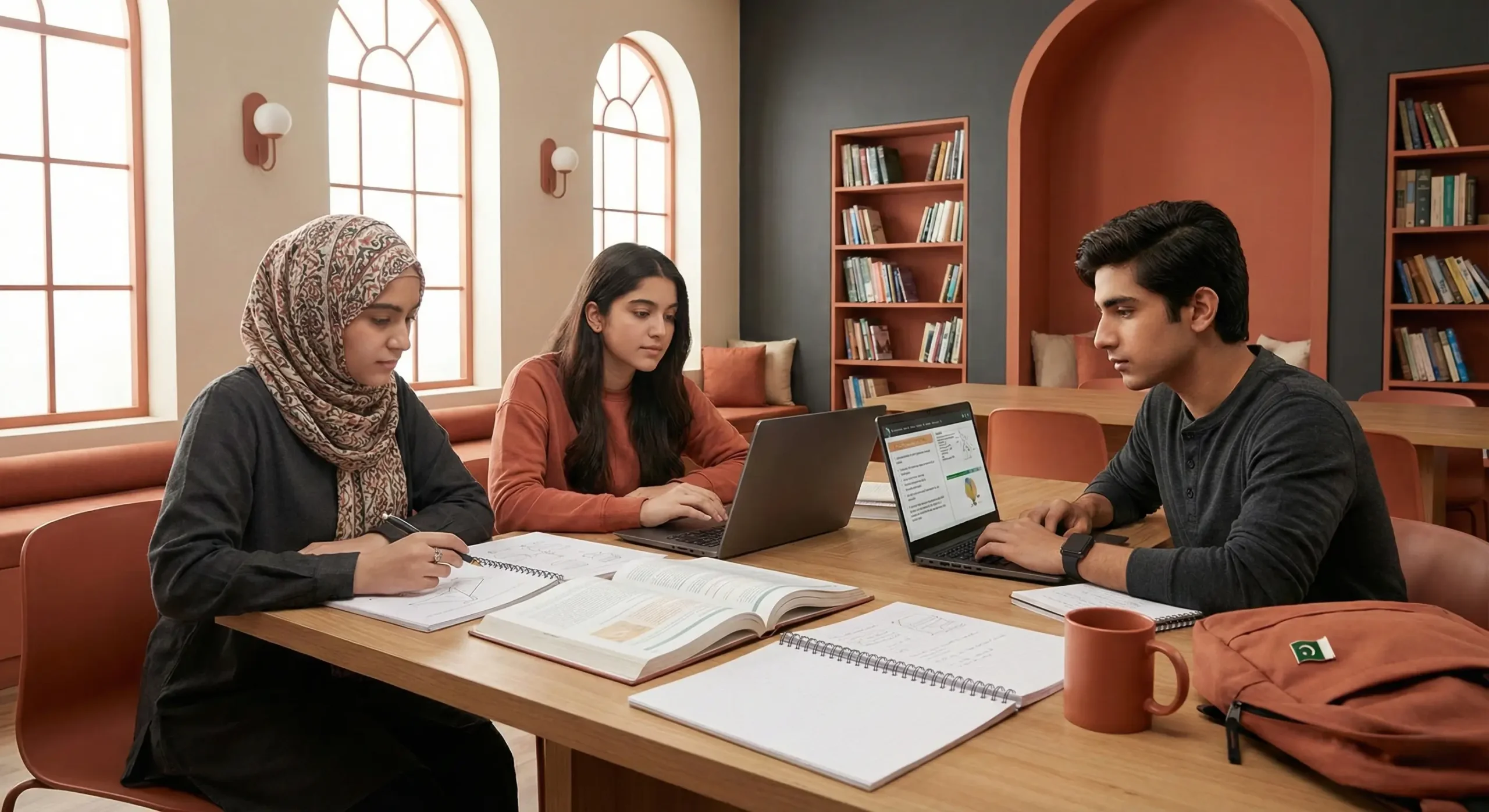 Students studying together
