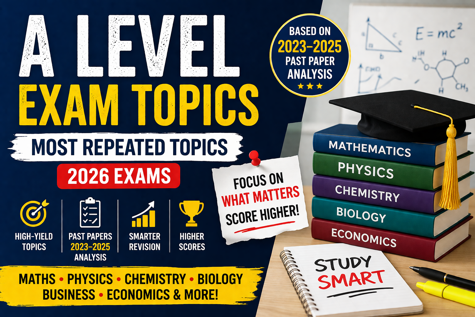 A Level Exam Topics: What Comes Most in Exams (2026 Guide)